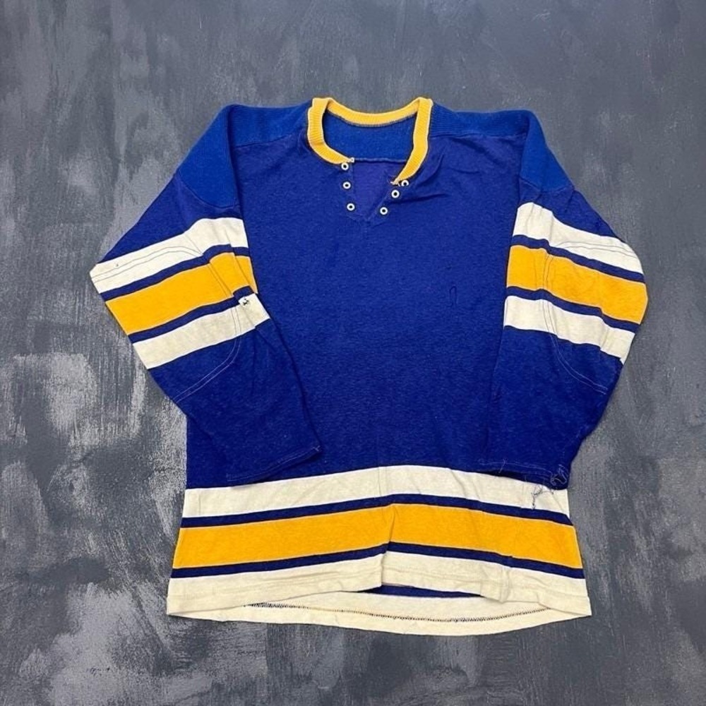 Vintage Hockey Jersey Mens‎ Medium Blue 1960s Blank Canada